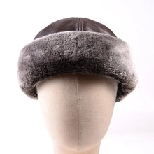 Winter Warm Hats For Men Outdoor Thick Genuine Leather Faux Fur Round Bonnet Russian Male Windproof Snow Ski Cap Fleece Lined