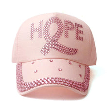 HOPE Believe Pink Ribbon Sparkly Denim Cap Breast Cancer Awareness Washed Dad Hats Rhinestone Bling Breast Cancer Survivor Gifts