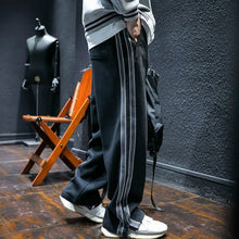 Straight Autumn and Winter Cotton Hip-hop Striped Trousers Male Sports Pants Wide Leg Men's Sweatpants Jogger Big Tall Man Long