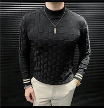 High Quality Half High Collar Knitted Sweater for Men Casual Business Pullover Sweater Slim Fit Warm Knitwear Tops Autumn Winter