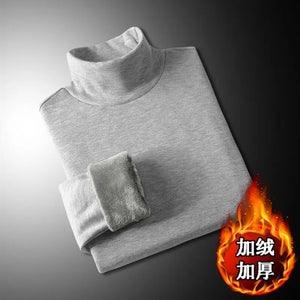 Korean Clothing Casual Men's White Thermal Fleece COTTON Fall Winter Underwear Long Sleeve Men's Oversize T-shirt Tee Shirt