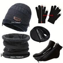 Men's winter hat, outdoor winter scarf, gloves, neckline, one plus cashmere insulated knit hat and socks