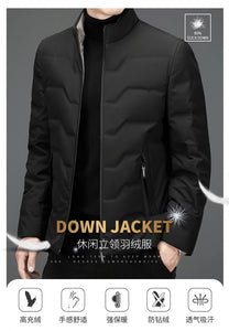 New Men's Lightweight Duck Down Jackets 2025 Autumn Winter Business Casual Warm Puffer Coat Windproof Solid Padded Tops Clothing