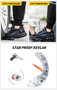 Big Size Men and Women Rotary Buckle Work Safety Shoes Men Air Soft Sole Lightweight Sneakers Protective Fashion Work Shoes