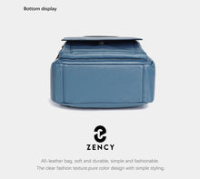 Zency Genuine Leather Women's Fashion Backpack High Quality School Travel Shoulder Bags Satchel Rucksack Multifunctional Pockets