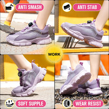 Big Size Men and Women Rotary Buckle Work Safety Shoes Men Air Soft Sole Lightweight Sneakers Protective Fashion Work Shoes