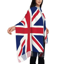 Custom UK Flag Tassel Scarf Women Winter Warm Shawl Wrap