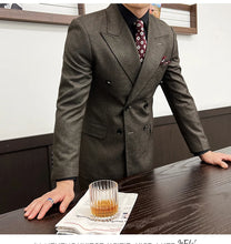 High-quality, fashionable, stylish, versatile and trendy wedding dress sets, dinner sets, men's slimming double-breasted suit se