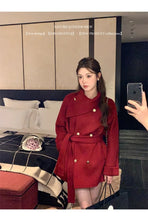 2025 Fall and Winter New Women Tops Coat Wool Blends Turn Down Collar Long Sleeve Double Breasted A Line Female Coats Clothing