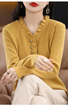 Women Soft  knitted V-Neck Sweater Autumn Winter Fashion