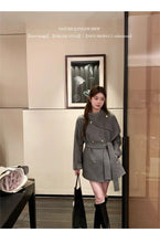 2025 Fall and Winter New Women Tops Coat Wool Blends Turn Down Collar Long Sleeve Double Breasted A Line Female Coats Clothing