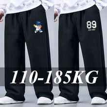 Plus Size Men Sports Pants 5XL 6XL 7XL Men's Cotton Trousers Joggers Sportswear Black Solid Ice Silk Baggy Sweatpants Male Pants