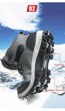 Men's Winter Boots With Fur Warm Snow Non-slip Men Work Casual Shoes Waterproof Leather Sneakers High Top Ankle Boots Plus Size