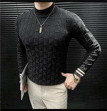 High Quality Half High Collar Knitted Sweater for Men Casual Business Pullover Sweater Slim Fit Warm Knitwear Tops Autumn Winter