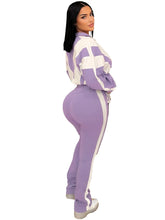 CM.YAYA Active Patchwork Women's Set Zipper Sweatshirt Jacket and Long Pants Suit 2025 Fall Two 2 Piece Sets Outfit Tracksuit