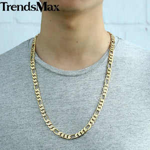 6MM Punk Men's Necklace Gold Color Figaro Link Chain for Men Women Jewelry Wholesale Dropshipping 18-32" GN18