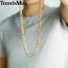 6MM Punk Men's Necklace Gold Color Figaro Link Chain for Men Women Jewelry Wholesale Dropshipping 18-32" GN18