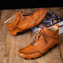 Men Front Zipper Ankle Boots