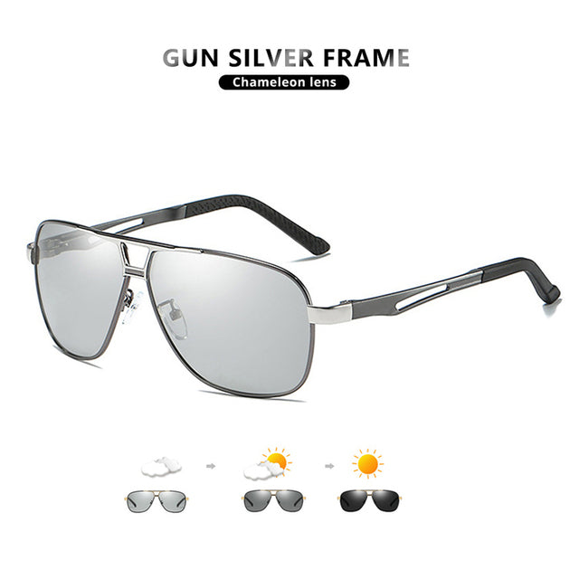 2022 Top Brand Vintage Square Photochromic Sunglasses Men Polarized Women Anti-Glare Driver's Sun Glasses For Men Oculos de sol