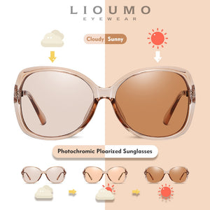 LIOUMO Fashion Oversized Sunglasses Women 2020 Chameleon Sun Glasses Female Polarized Photochromic Eyewear UV400 zonnebril dames