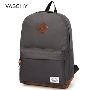 VASCHY Unisex Classic Water Resistant Backpack 15.6Inch Laptop Capacity