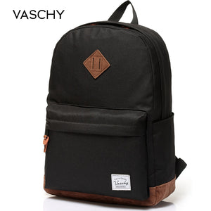 VASCHY Unisex Classic Water Resistant Backpack 15.6Inch Laptop Capacity