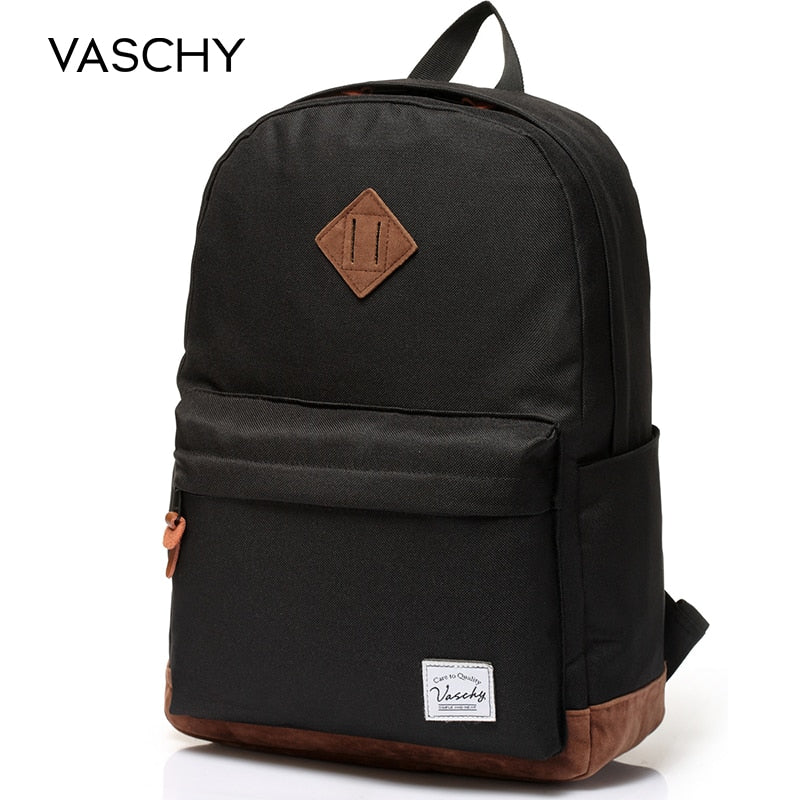 VASCHY Unisex Classic Water Resistant Backpack 15.6Inch Laptop Capacity