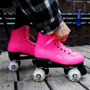 Flash Wheel Roller Skates Double Line Skates Women Adult With LED Lighting