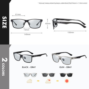 LIOUMO Photochromic Polarized Sunglasses  Square Frame UV400