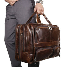 Nesitu Vintage Big Large Coffee Black Brown Genuine Leather Men Briefcase Office Messenger Bags 17&#39;&#39; Laptop Portfolio #M7289