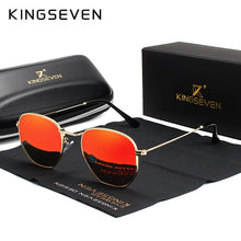 KINGSEVEN 2021 Classic Reflective Sunglasses Men Hexagon Retro Sun glasses Stainless Steel Eyewear Oculos Gafas De Sol Shades