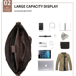 WESTAL Men Briefcase Men Genuine Leather Croco Design Computer Bags