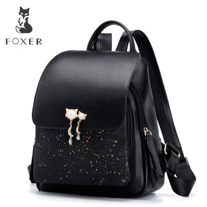 FOXER Brand Women Patchwork Large Capacity Backpack Shoulder Bag