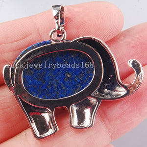 Women Fashion Jewelry Beautiful Natural Lapis Lazuli Elephant Pendant