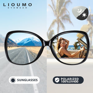 LIOUMO New Fashion Oversized Sunglasses Women Chameleon Polarized Female Glasses Photochromic Driving Eyewear UV400 zonnebril