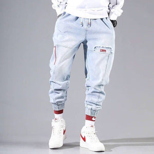 2022 Men Streetwear Hip Hop Cargo Jeans Pants  Autumn-Spring Clothing