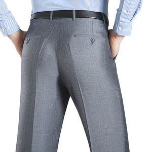 Summer Men Business Thin Suit Pants Size 29-56  Solid Silk Long  Trousers