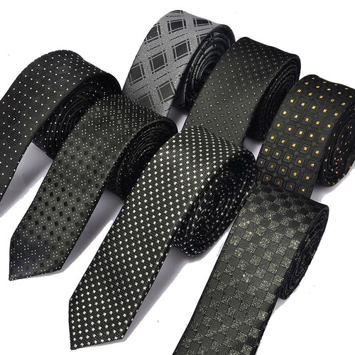 Men Casual Slim Ties Classic Polyester Woven  For Wedding Business Male