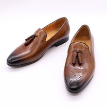 FELIX CHU Men Tassel Loafers Genuine Leather Casual Dress Shoes