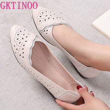 GKTINOO Breathable Genuine Leather Summer Shoes Woman 2022 Flat Low Heel