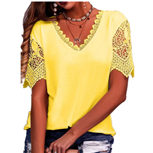 Lace Summer Vintage Tees Elegant Shirts for Women