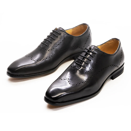 Men Luxury Italian Formal Oxford Design Genuine Leather Wing Tip Lace Up Wedding Office Shoes