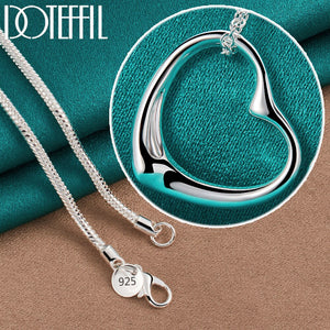 DOTEFFIL 925 Sterling Silver Chain Love Heart Pendant Necklace