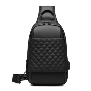 EURCOOL Messenger Bag for Men Black Crossbody Bags men for 7.9&quot; iPad Waterproof Shoulder Bag USB Charging Chest Pack n1903