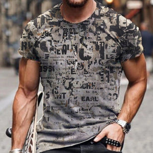 Men&#39;s T-Shirt Oversized Retro Short Sleeve Summer Fashion
