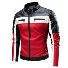 Ucrazy Men 2022 Winter Casual Motor Sport Spliced Leather Jacket Coat