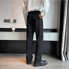 Men Suit Pants Solid Full Baggy Casual Wide Leg Trousers High Waist