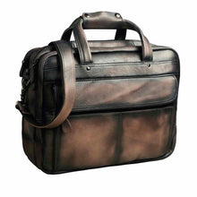 Top Quality Men Real Leather Antique Style Briefcase Business 15.6&quot; Laptop Cases Attache Messenger Bags Portfolio B1001
