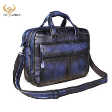 Top Quality Men Real Leather Antique Style Briefcase Business 15.6&quot; Laptop Cases Attache Messenger Bags Portfolio B1001