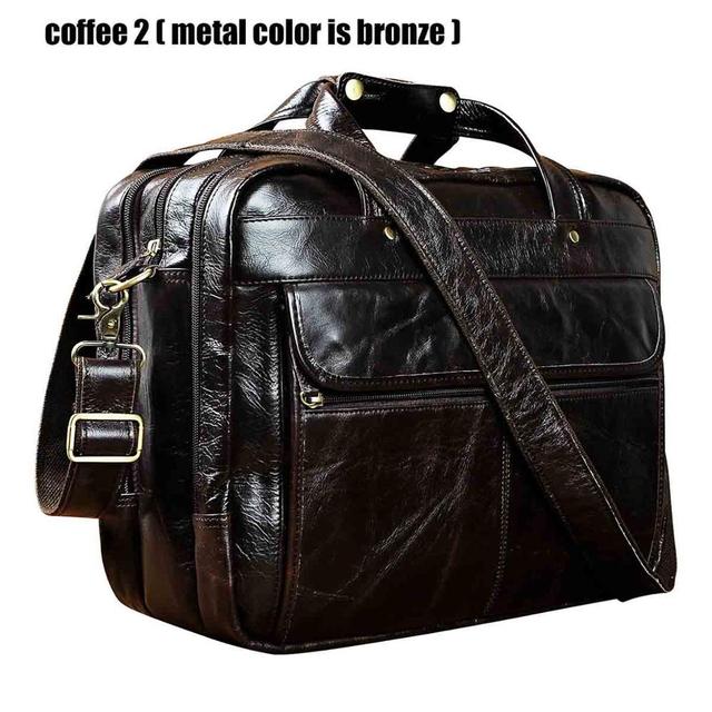 Top Quality Men Real Leather Antique Style Briefcase Business 15.6" Laptop Cases Attache Messenger Bags Portfolio B1001